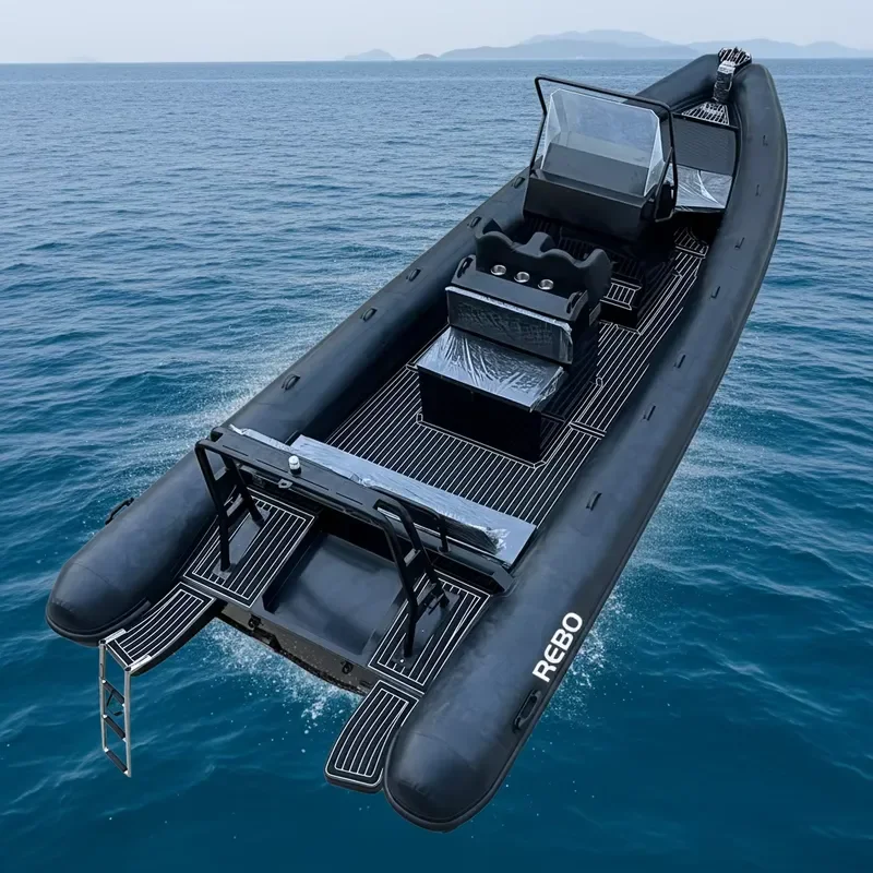 CE Certificate REBO Sport Rhib760 SP RIB 760 Fiberglass Engine Double Hypalon/PVC Aluminum Rib Inflatable Boat 25ft 13