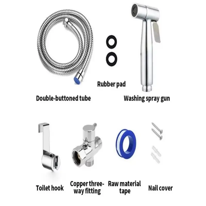 SHGO-Metal Hand Bidet Sprayer Kit Self-Cleaning Household Toilet Washing Sprinkler Bathroom Hygiene Sanitation Fixture