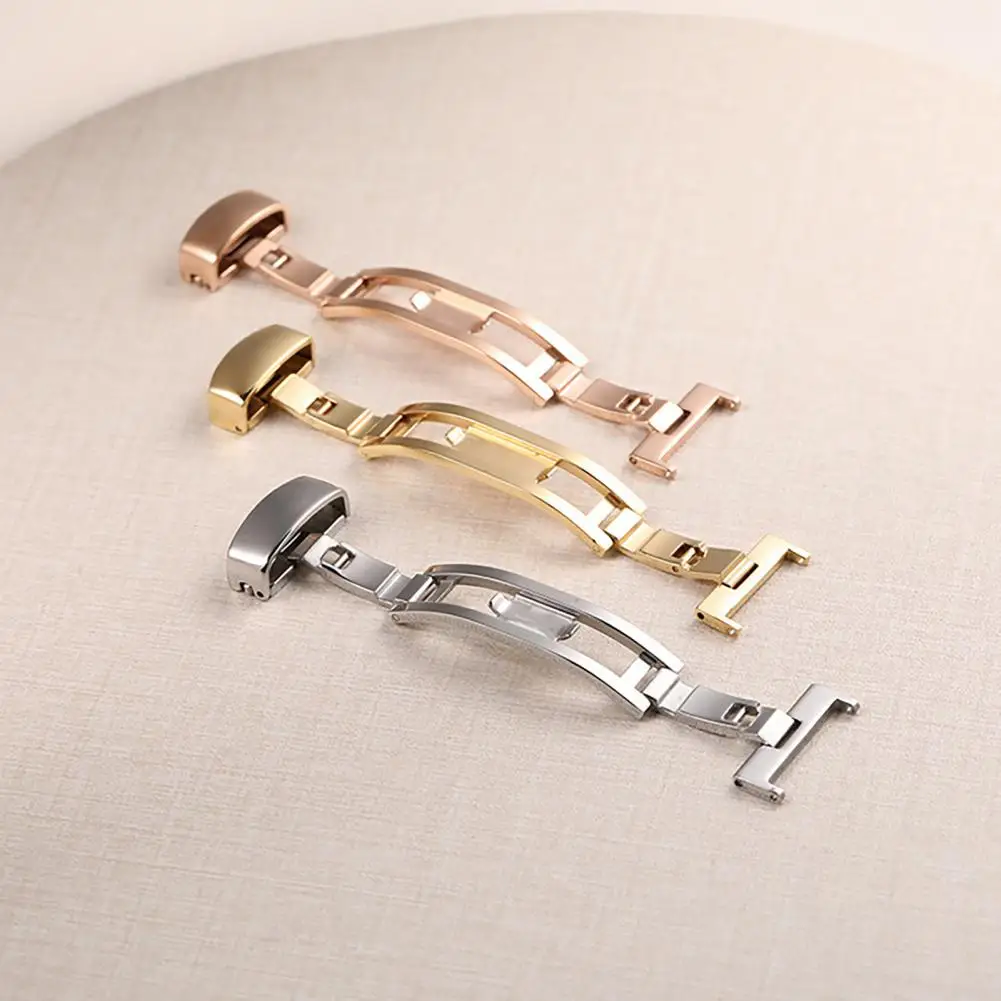 Watch Band Fecho Universal Aço Inoxidável Watch Strap Connector Dobre Fivela De Relógio Borboleta Fecho De Implantação Watch Strap