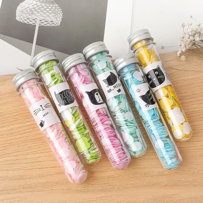 

Outdoor Portable Hand Washing Disposable Paper Soap Flakes Test Tube Flower Soap Paper Bottle