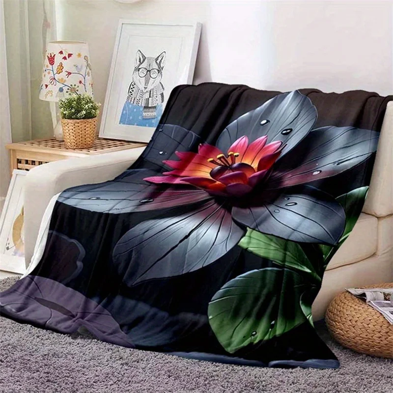 

1pcTropical Leaves Blanket - Polyester Fabric, Machine Washable, Suitable for Bedroom Living Room Sofa Decoration