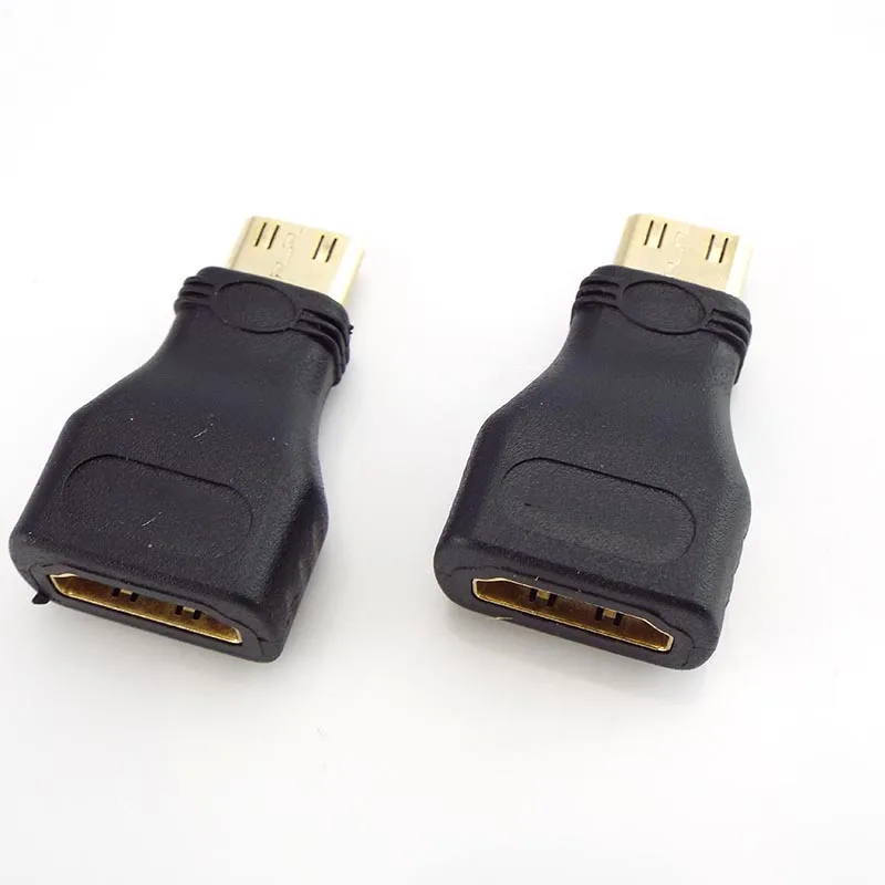 Mini HDMI-compatible Converter Male To Standard Extension Cable Adapter Female to Male Convertor Gold-Plated 1080P 1/2/5pcs