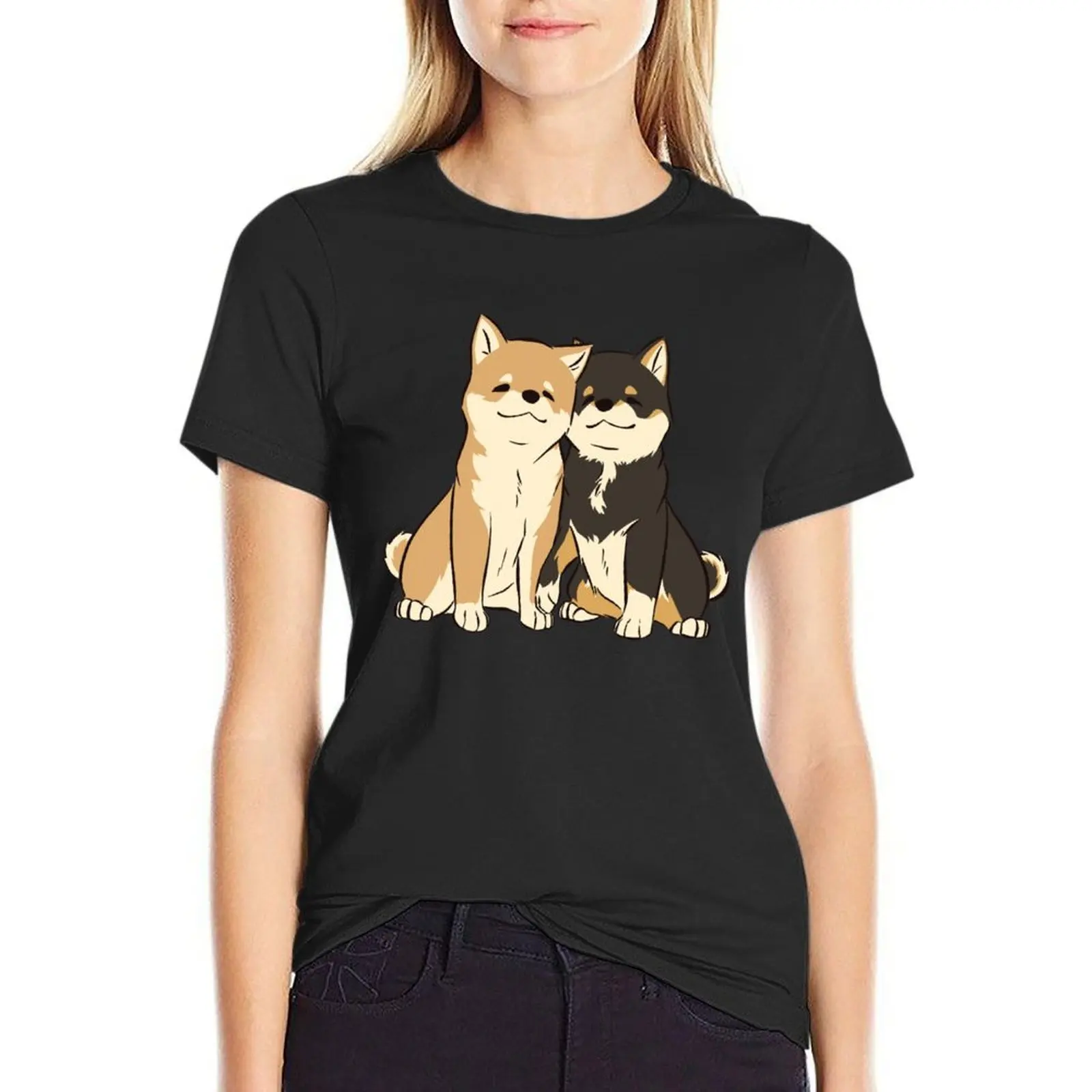 

Shiba Inu Puppy Love T-Shirt Blouse hippie clothes anime T-shirts for Women