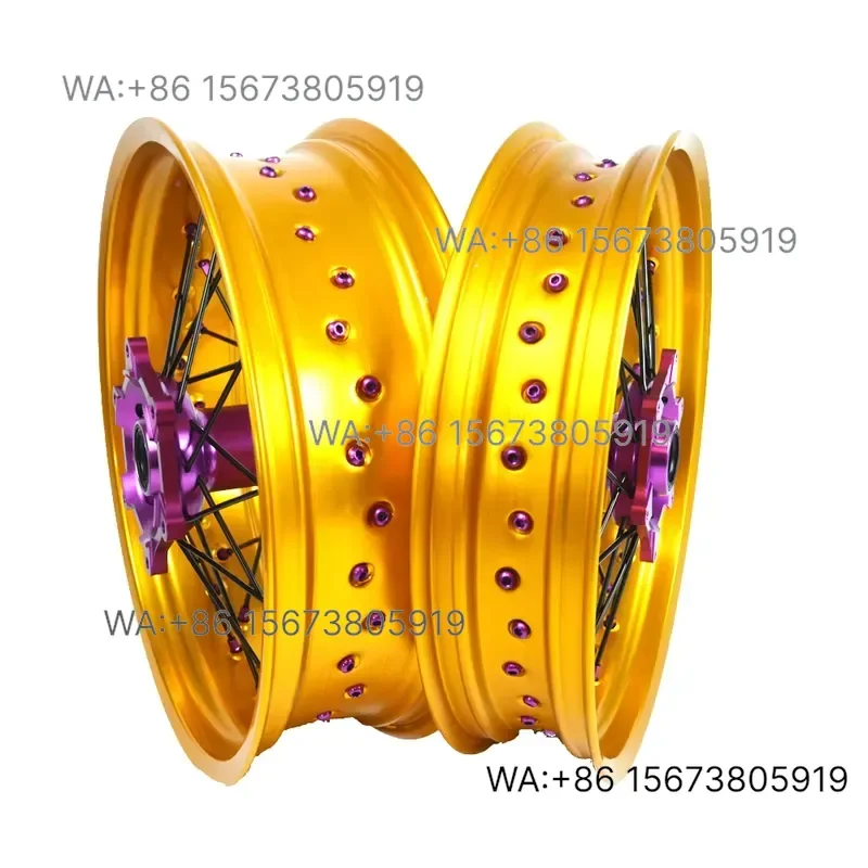For  Wmwmnu 17 Inch 36 Spokes Anodized Alloy Motorcycle Wheel Rim  EXC SXF SX 250 300 450 Front Rear Wheel Set
