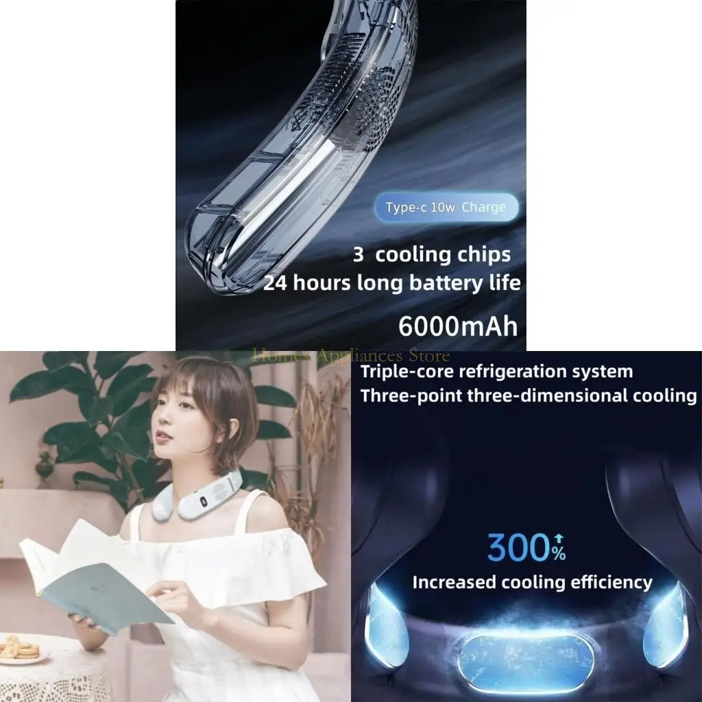 

D0AB Neck Hearte Heater Портативный вентилятор воздушный охлаждение мобильных вентиляторов