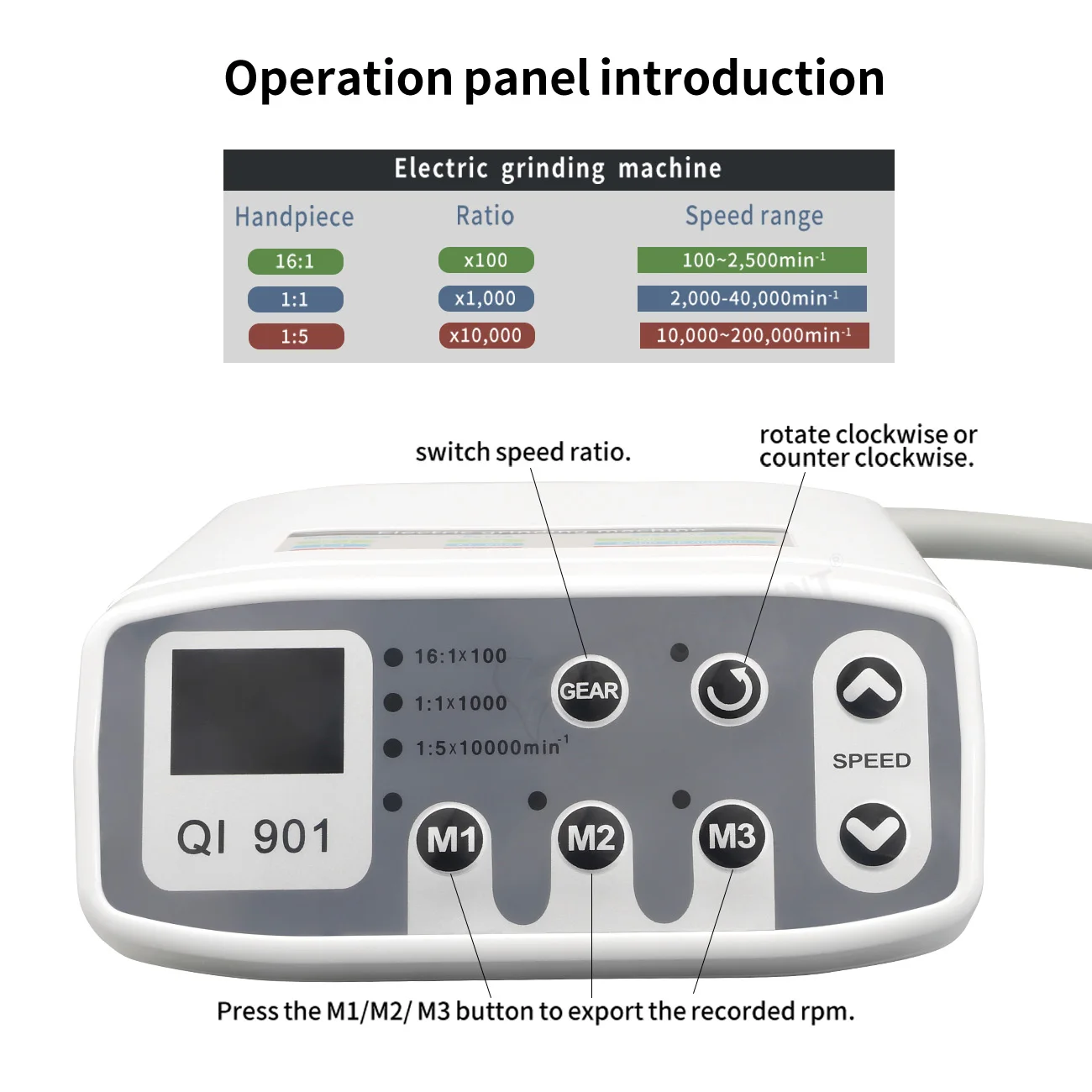 Dental LED Electric Micromotor Work With 1:5 1:1 16:1 Contra Angle Handpiece E-Type Brushless Polishing Motor Dentistry Tools
