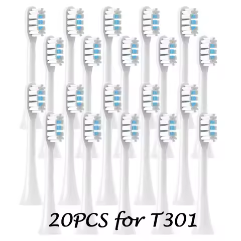 No Metal 20/50PCS Copper Free Replaceable Brush Heads for XIAOMI MIJIA T301 Soft DuPont Clean Bristle WhiteBlue Sonic Nozzles