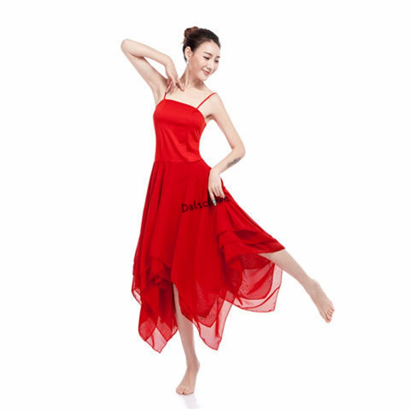 Adult Women Tulle Lyrical Ballet Dress Performance Dance Costume Romantic Professional Long Tutu Dress Gymnastics Leotard