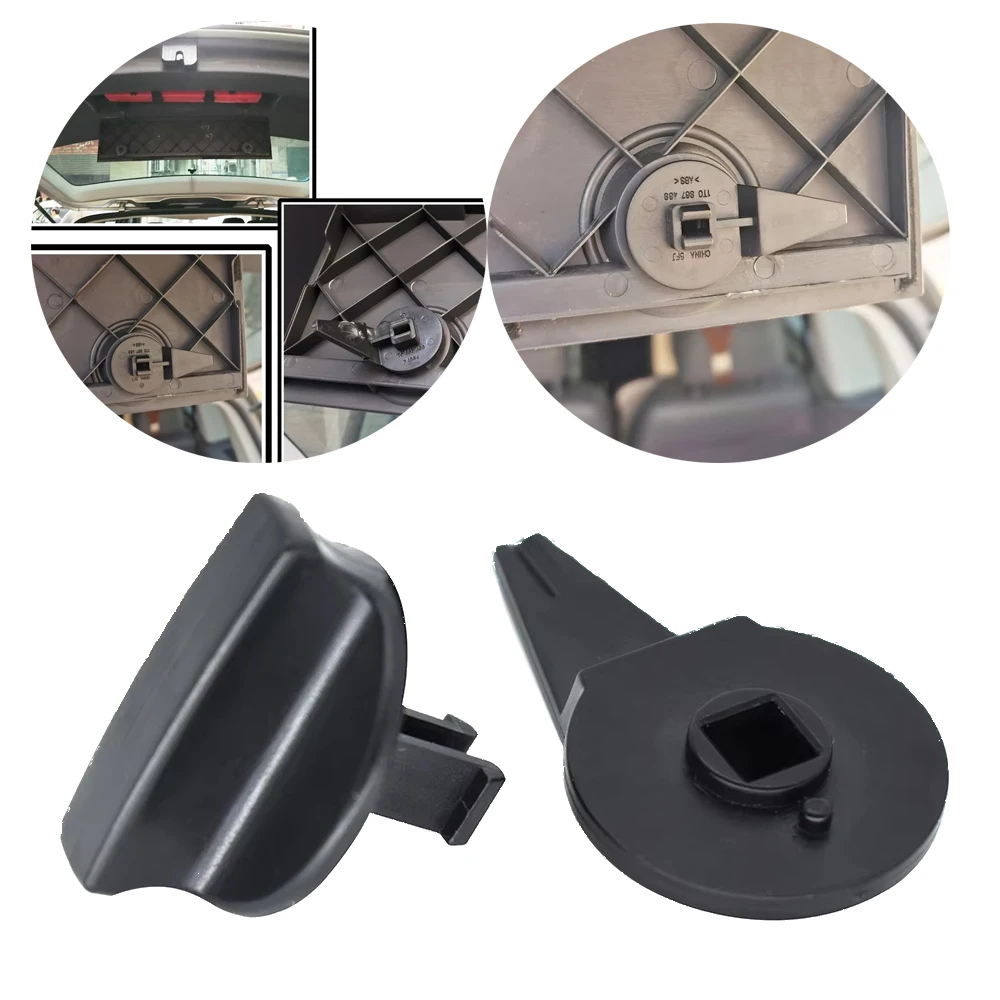 1PC Triangle Compartment Cover Bracket Turn Knob Mounting Lock Clip Tailgate For Audi A5 / S5 Sportback Q7 4L For Touran Warning