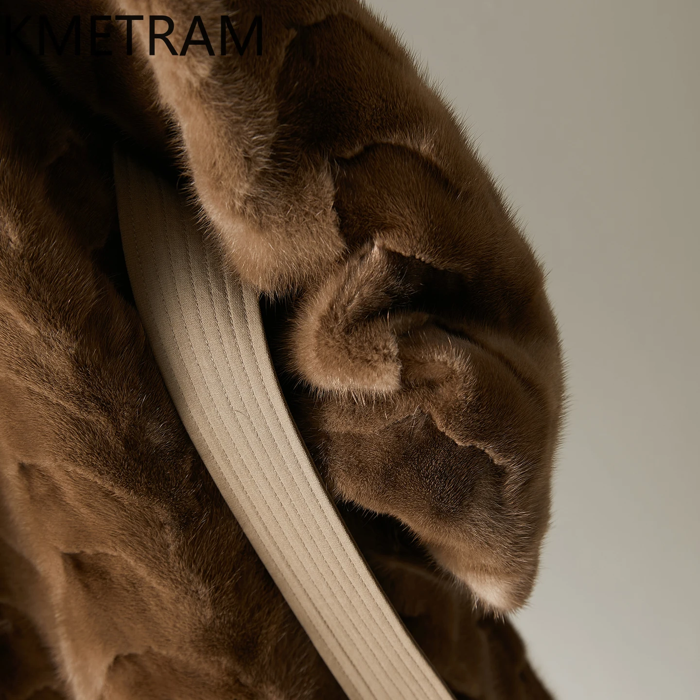 معطف فرو المنك الطبيعي من KMETRAM معطف نسائي متوسط الطول من الفرو الحقيقي لشتاء 2025 ملابس نسائية أربعة نسائية #4