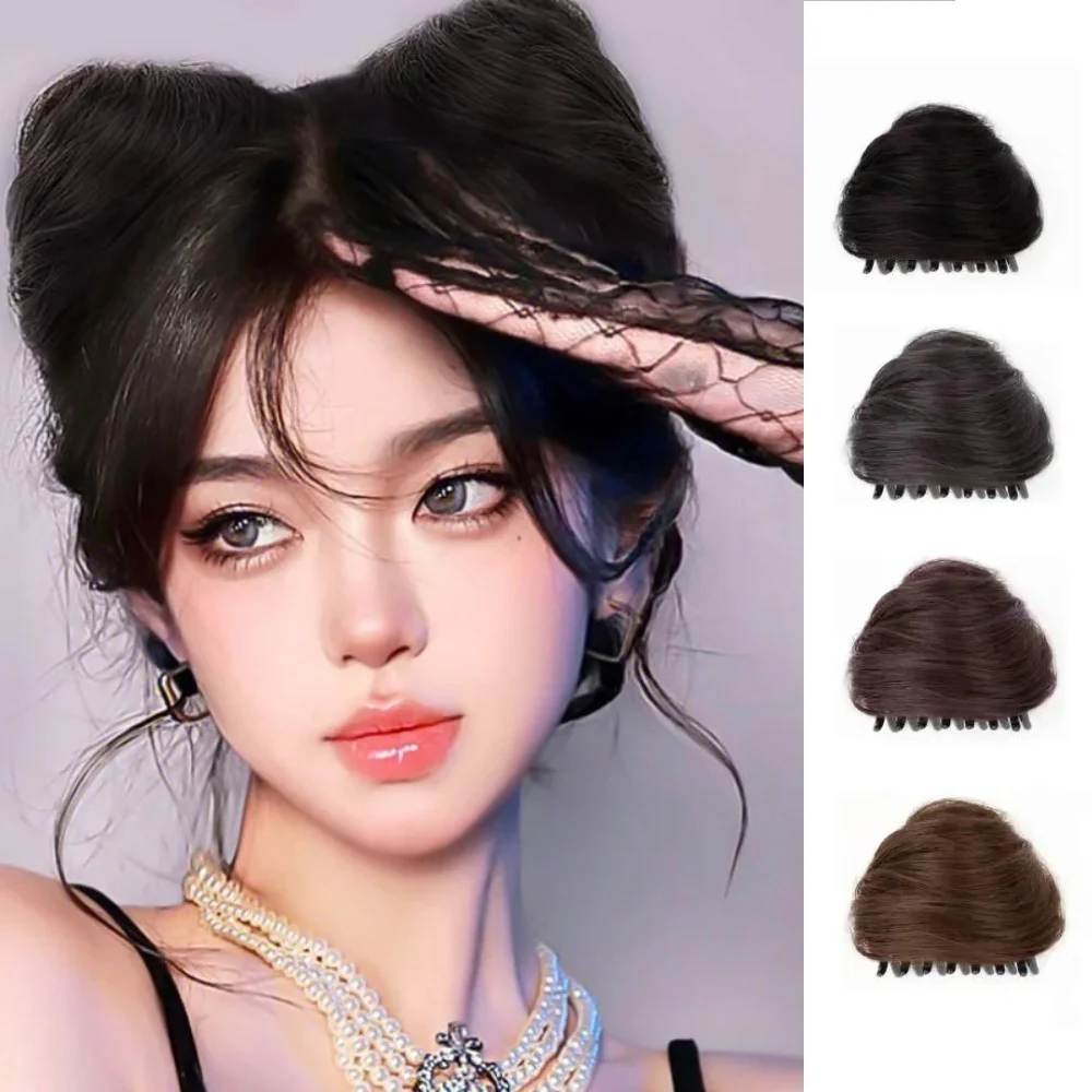 

Cute Cat Ear Ball Head Synthetic Chignon Hair Clip Women Sweet Grab Clip Simulation Lazy Disc Hair Volume Booster Hairpin Band