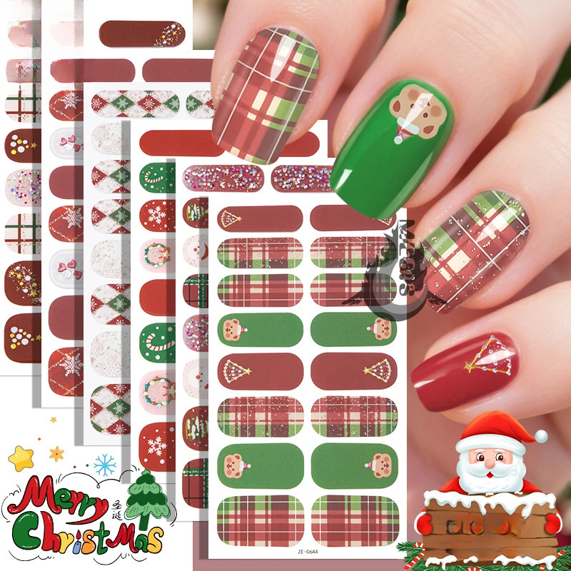 MEBIS 16 Tips Christmas Stickers Nail Seal/parts Character Nail Decorations for Manicure Nail Figures Stickers Aesthetic Heisei