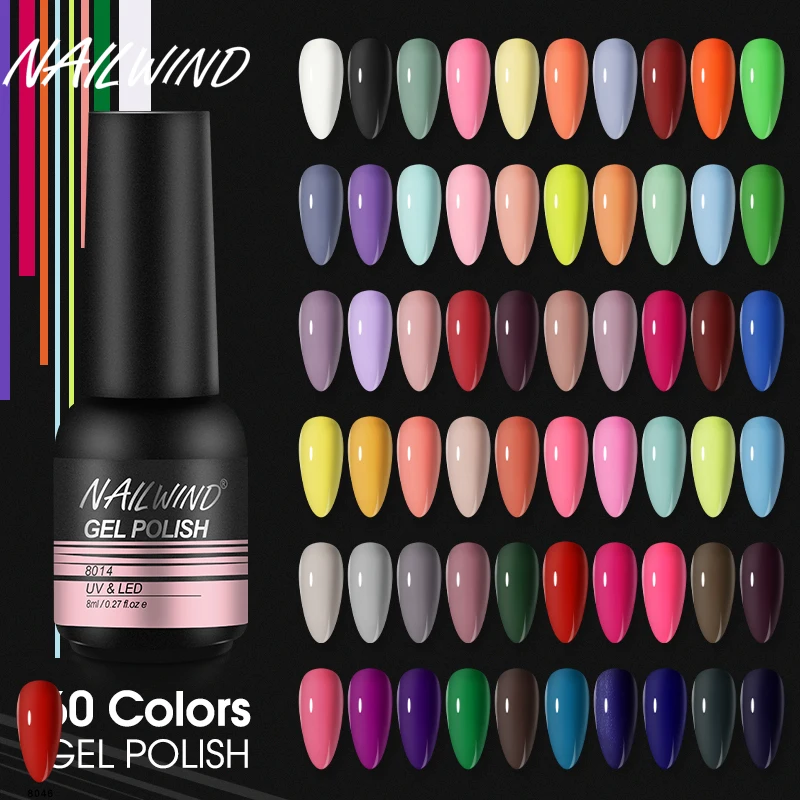 NAILWIND Unique Nail Art Glossy Top Coat 8ML Gel Polishes Semi Permanent hybrid Nail Lacquer Gel Varnishes