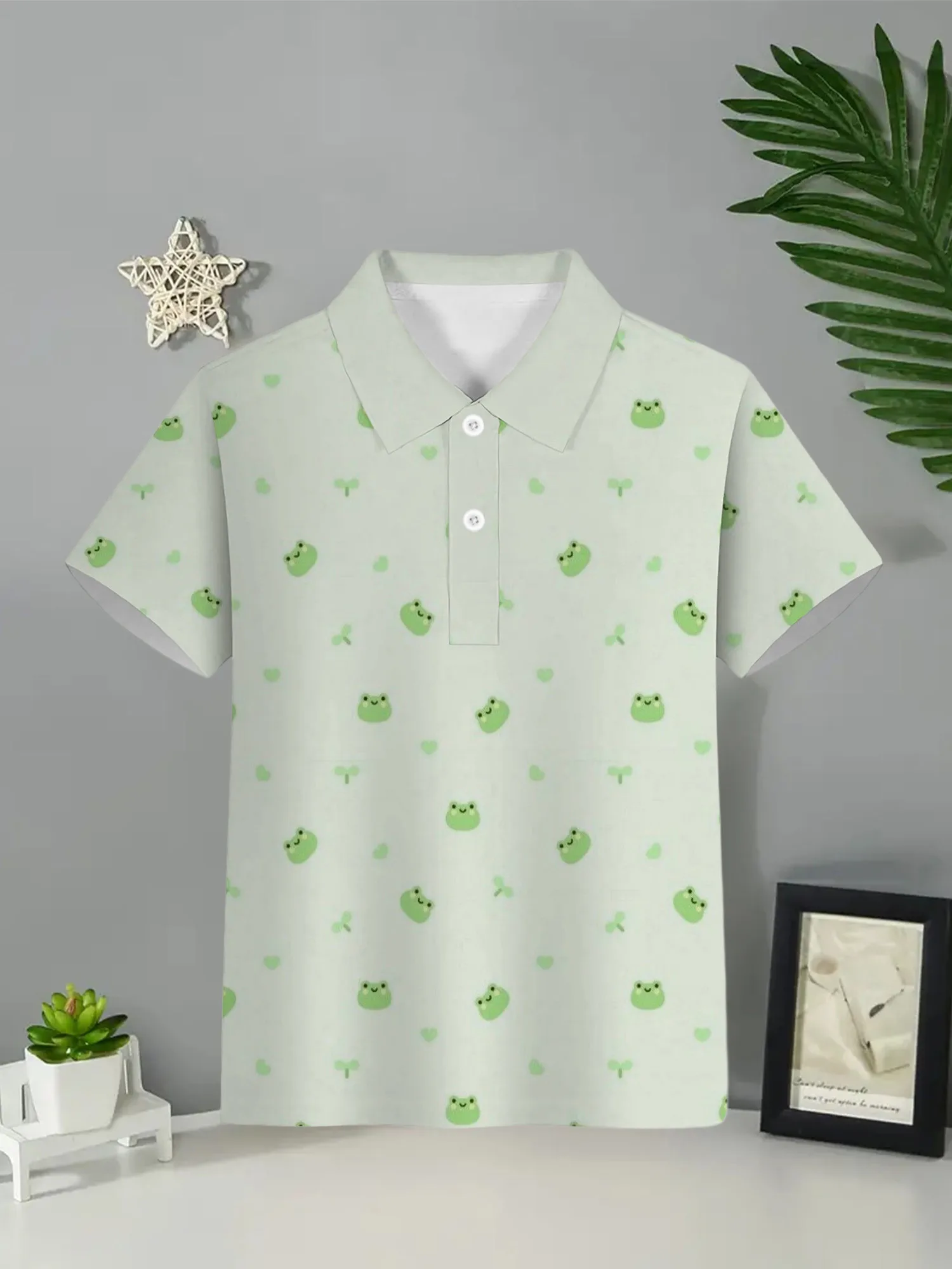 Polo Shirts 2024 Summer New Kids Boys Fashion Breathable Print Short Sleeve Lapel Collar Shirt Children Top Kids Tee Shirt