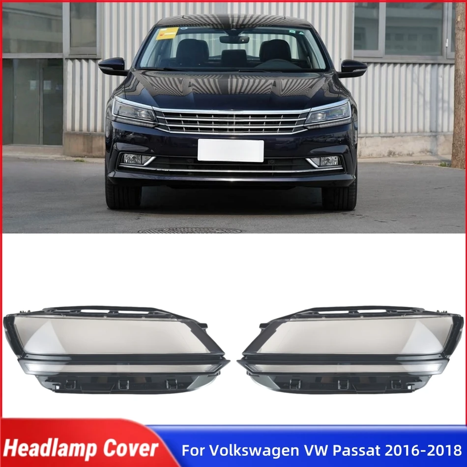 

For Volkswagen VW Passat 2016 2017 2018 Accessories Car Front Lamp Lens Glass Lens Car Front Headlight Lens Cover Lights Shell