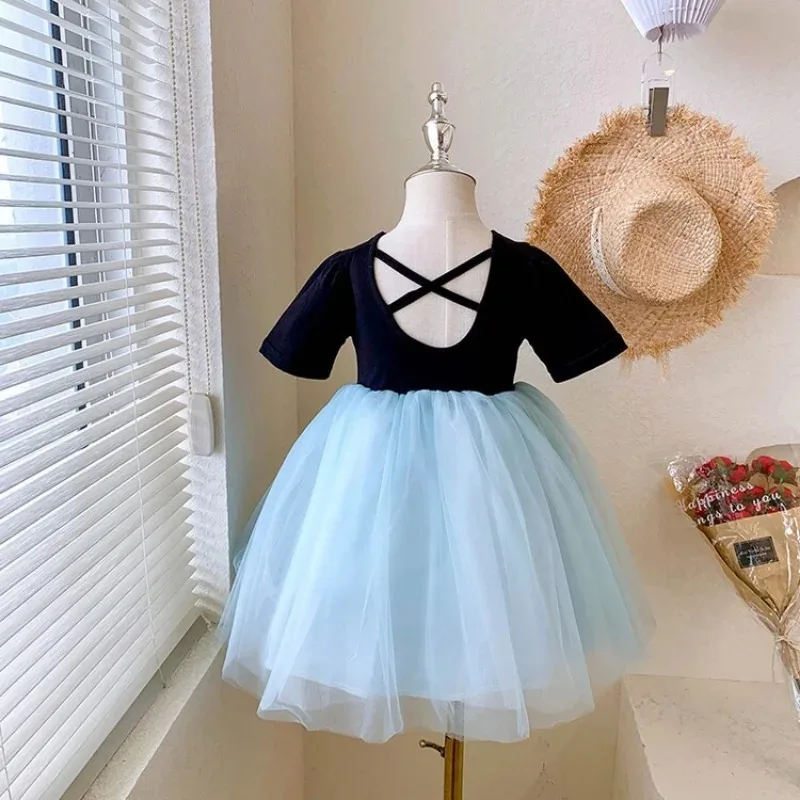 Baby Girls Summer Clothes Kids Dresses for Girls Ball Gown Mesh Dress for Children Short Sleeve Princess Birthday Party Dresses