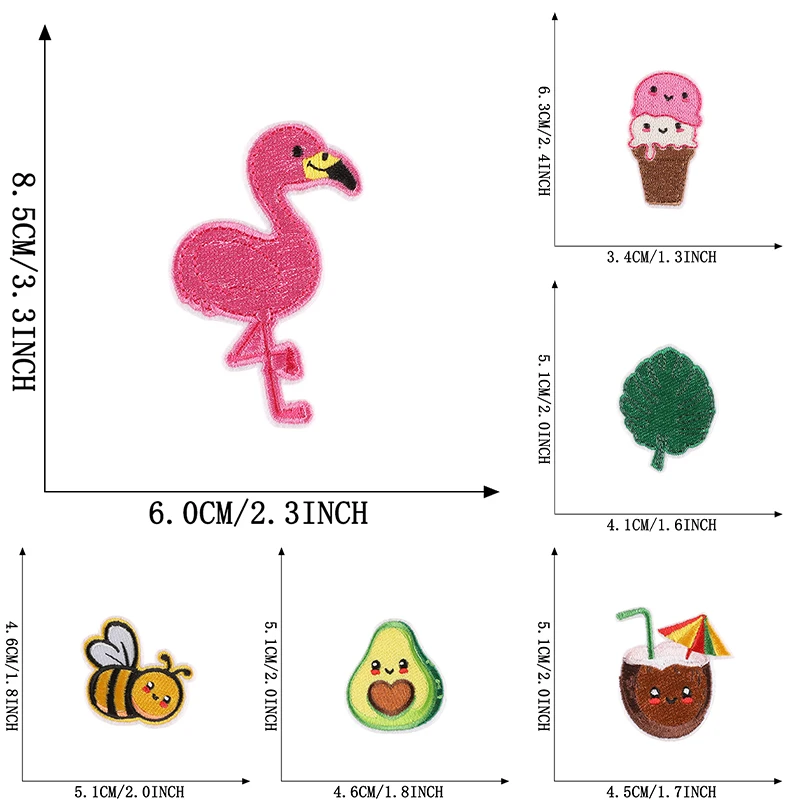 12 Pcs Cute Lot Animals Fruits Bee Iron On Patches For Clothes Kids Fabrics Embroidered Diy Jacket Sew Parches Bulk Small Baby