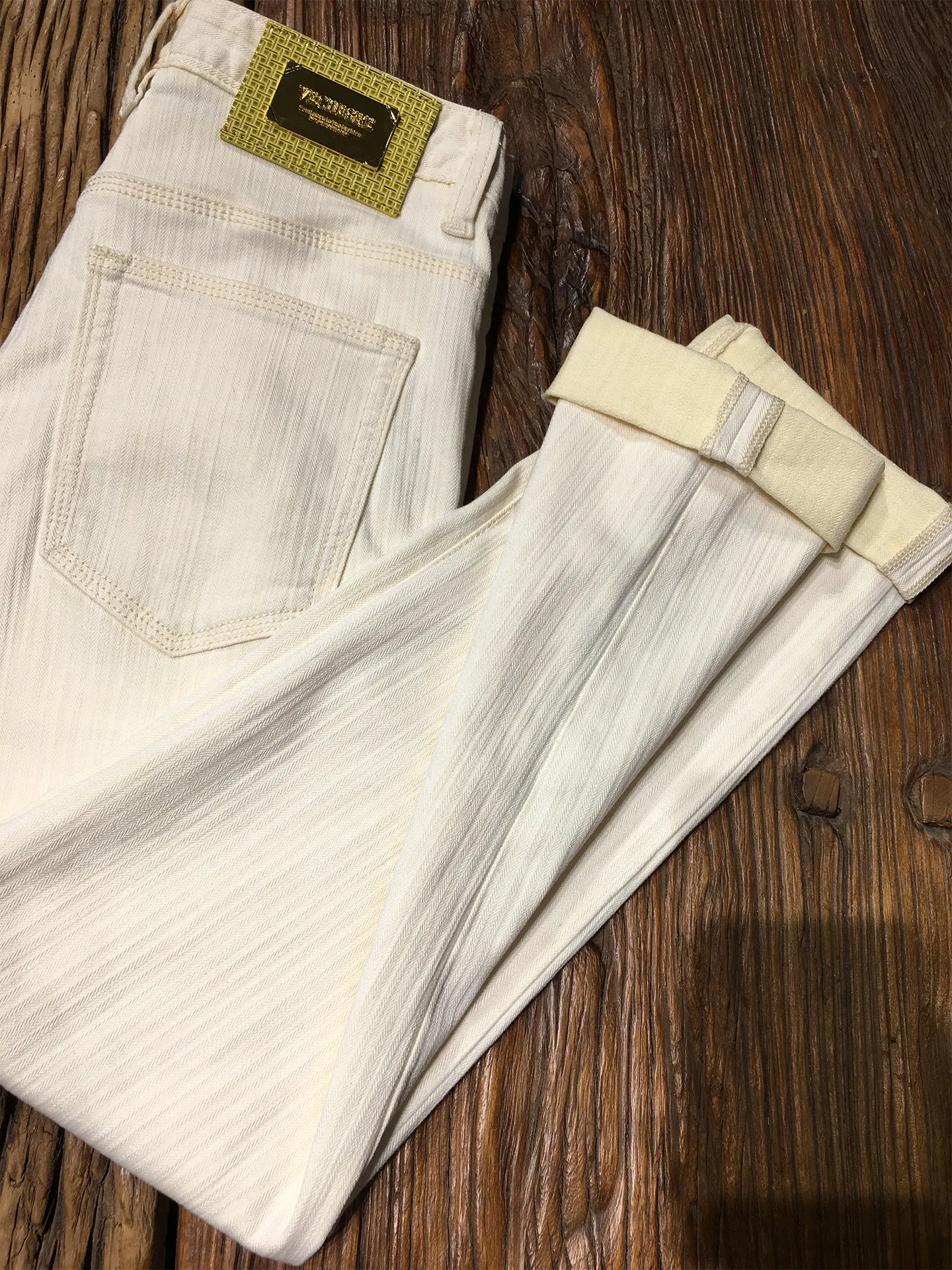 2026 Spring Summer Casual Stretch Slim Fit Jeans for Men High Quality American Retro Cream White Twill Denim Pants Streetwear