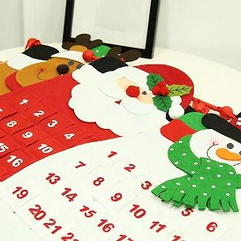 Calendario de Adviento de Navidad, muñecos de nieve de Papá Noel, decoración para puerta, pared y ventana, suministros colgantes para fiesta de Navidad, regalo de Navidad