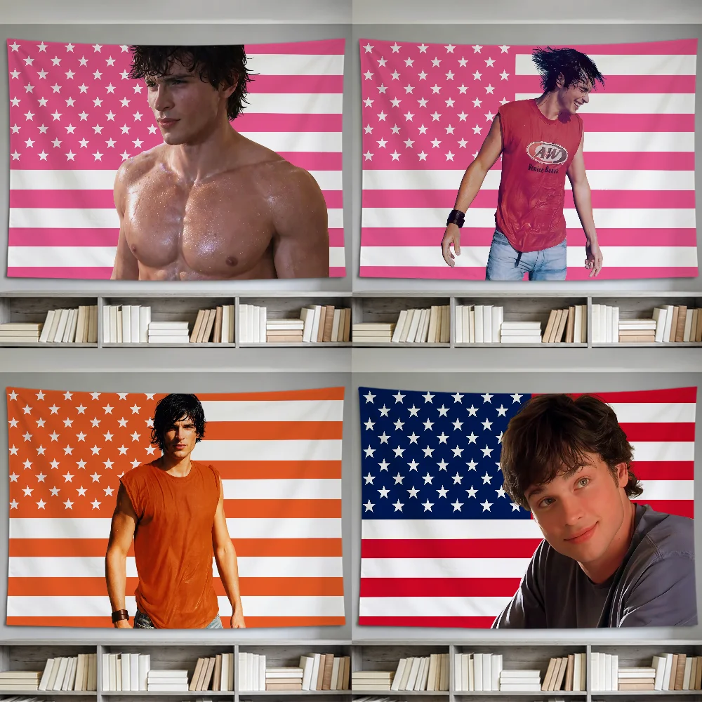 Actor T-Tom Welling Flag For Room Dorm Party Hogar Bedside Living Room Wall Hanging Garden Decor Banner Gift