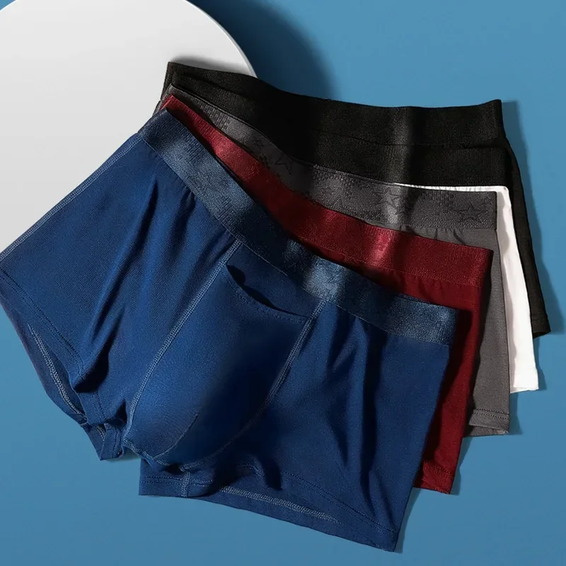 1pc Gun split Briefs Men Modal Summer Breathable Sports boxers Ice Silk ice bag shorts