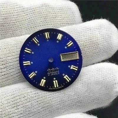 28.5mm Vintage Watch Dial DIY Parts 3 Stars Dual Calendar Literal Men\'s Watch Accessories for 46941/46943 Movement