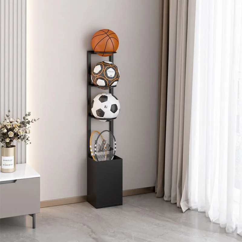 Basketball storage rack Household indoor table tennis display Ball storage basket Badminton racket Sports equipment rack