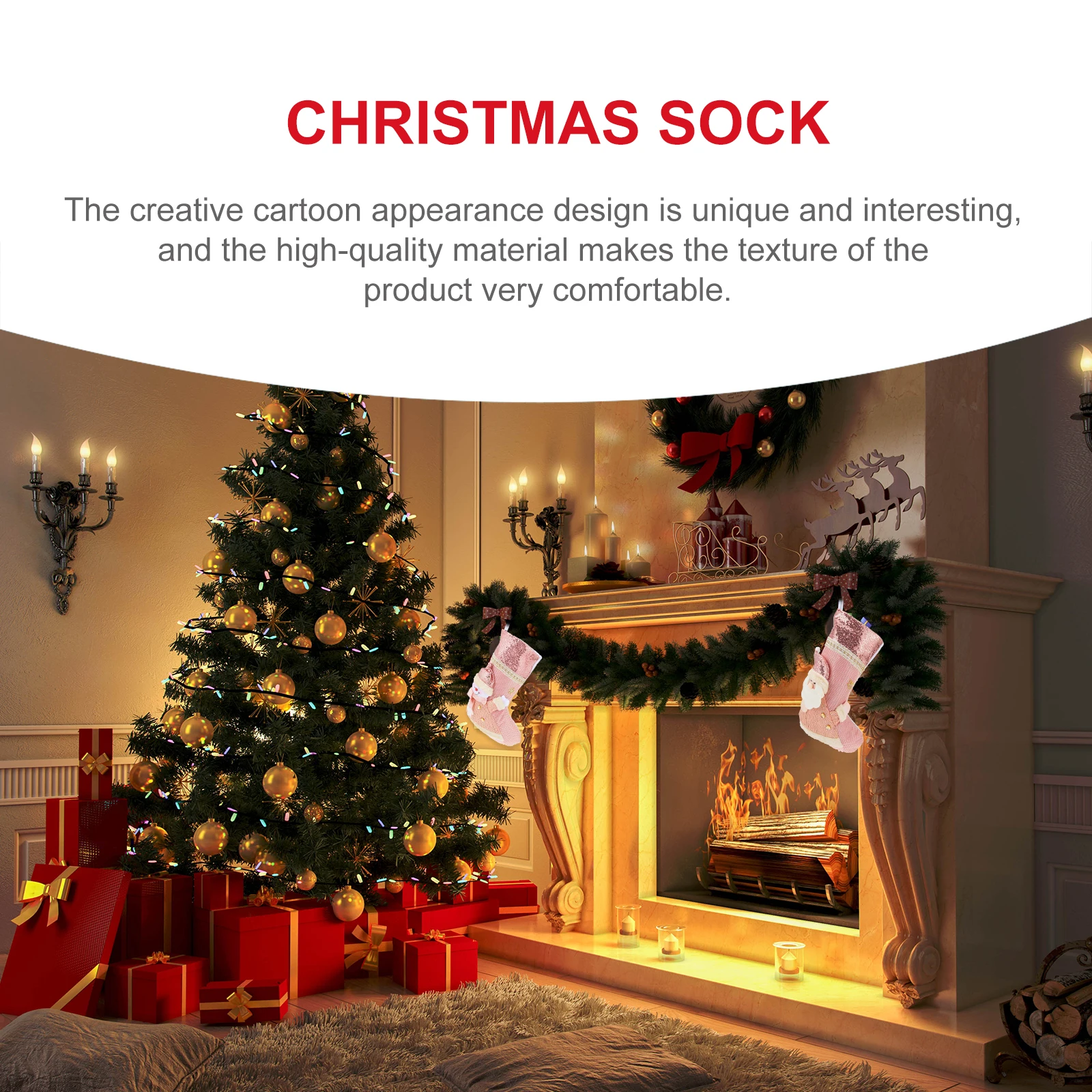 

3 Pcs Christmas Stocking Ornaments Gifts Decorations Funny Hanging Pendant Socks Tree Stockings Cartoon Large