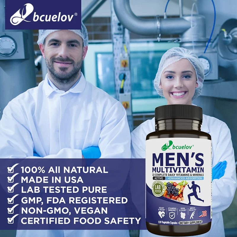 Bcuelov Daily Complete Vitamins & Minerals - Men\'s Health, Skin & Hair, Stamina Immune System