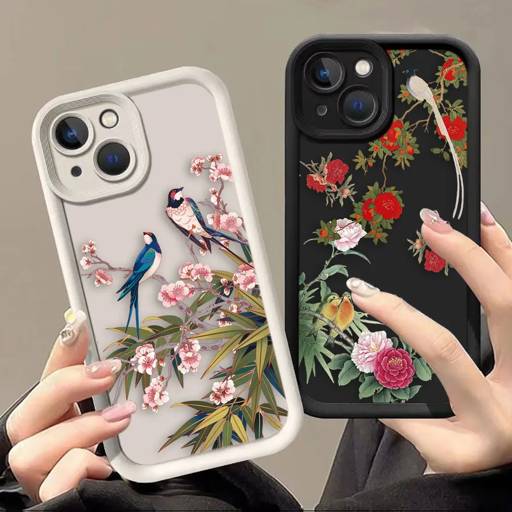 

Vintage Flower Buds Thrush Phone Case For Huawei MATE 20 30 40 P20 P30 P40 P50 NOVA 5I 7 10 SE PRO Case Cover Funda Coque Shell