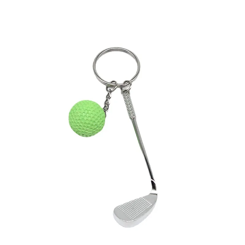 10Pcs Keychain Mini Golf Racket Ball Pendant Keyring Key Ring Creative Metal Pendant Tennis Key Chain Sports Clubs Gift