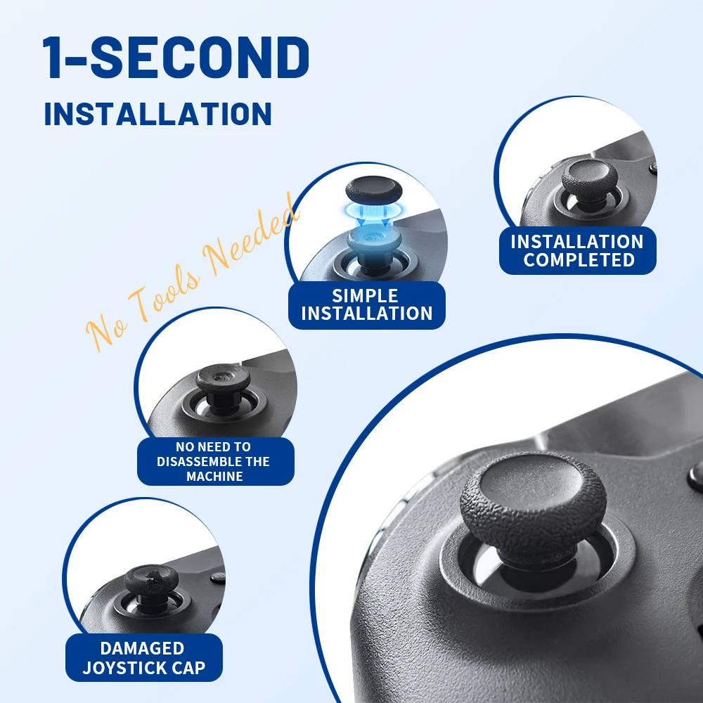 6pcs Replacement and Repair of Mushroom Head Wear on Joystick for Xbox One Series S/X Controller Keycaps Joycon Cap Plastick view 3