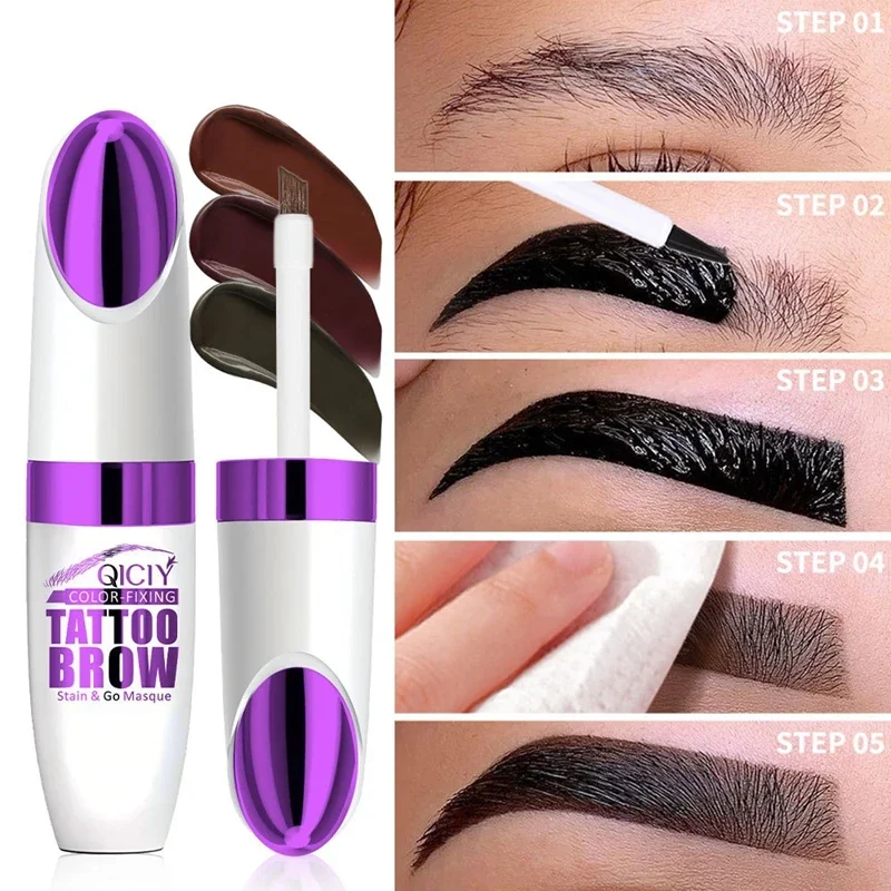 Gel para cejas en forma de lágrima, crema para cejas, resistente al agua, tatuaje de larga duración, Gel para cejas fácil de despegar, Cosméticos impermeables resistentes al sudor