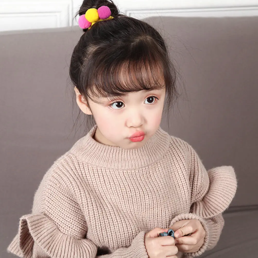 

12Pcs Elastic Hair Ties Pompom Balls Hair Accessories for Children Lightweight Easy Clip Great for Daily Wear Cosplay