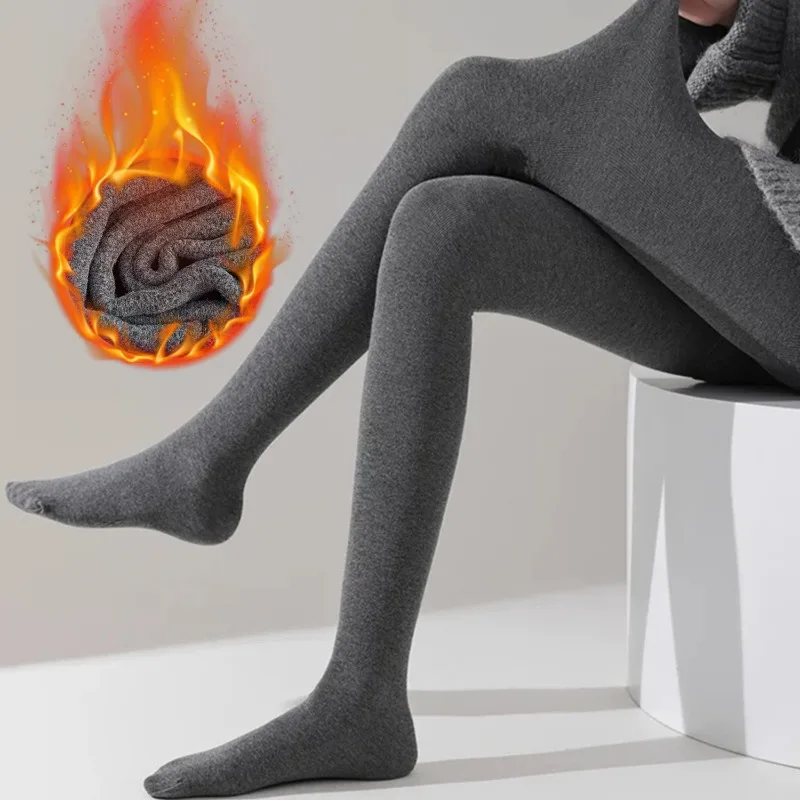 

Autumn Winter Knitted Gray Tights Knitted Stripe High Waist Stockings Harajuku Leggings Women Thicken Keep Warm Pantyhose