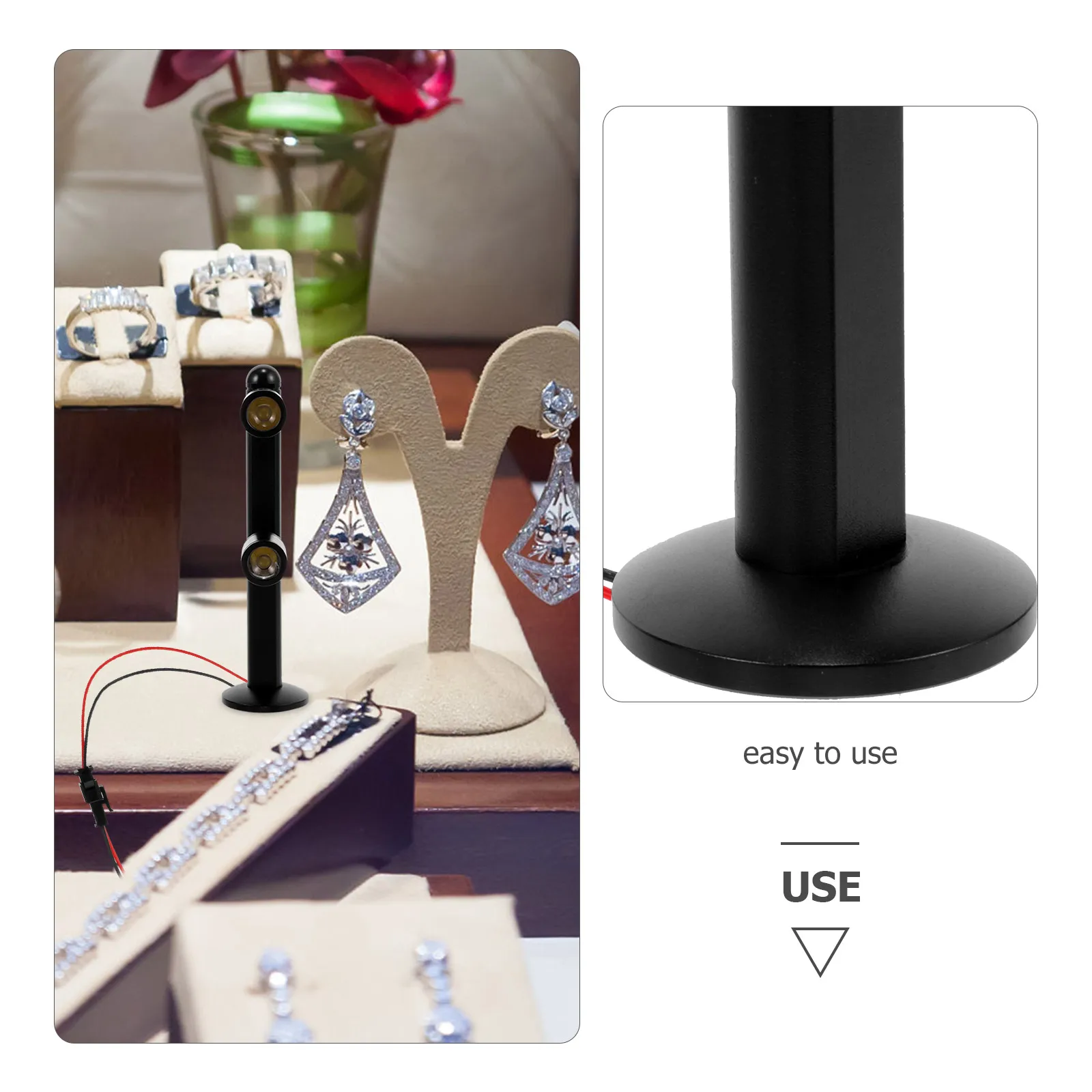 

Sturdy Led Cabinet For Jewelry Display Durable Showcase Light Flat Bottom Portable Indoor Household Decorative Standing