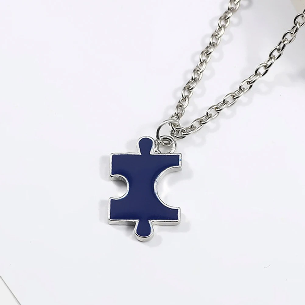 

4Pcs Friendship Necklace Alloy Puzzle Patchwork Pendant Creative Design Best Friend Gift Fashion Jewelry Necklace