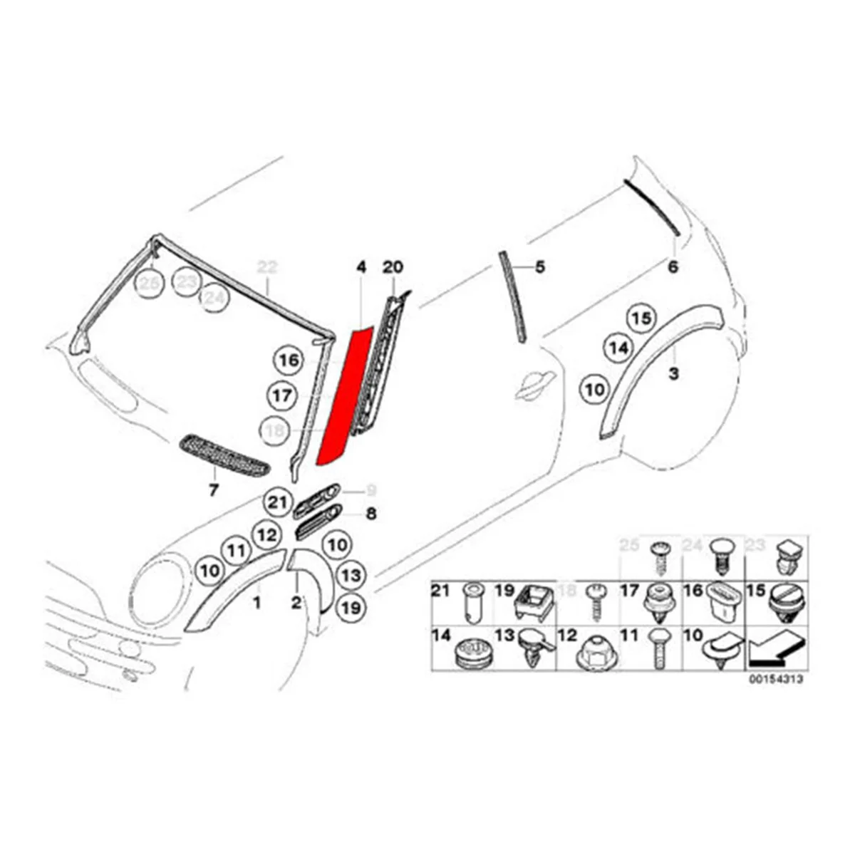 

Левая передняя накладка на лобовое стекло A-Pillar 51137128157 для BMW Mini Cooper R50 R52 R53 2001-2008, накладка на оконную стойку