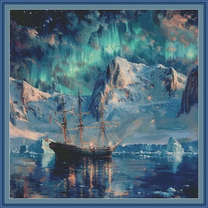 

Парусный спорт под Авророй 14CT 16CT с принтом на холсте, набор для вышивки крестом «сделай сам», набор для домашнего рукоделия, вышивка, 119 цветов