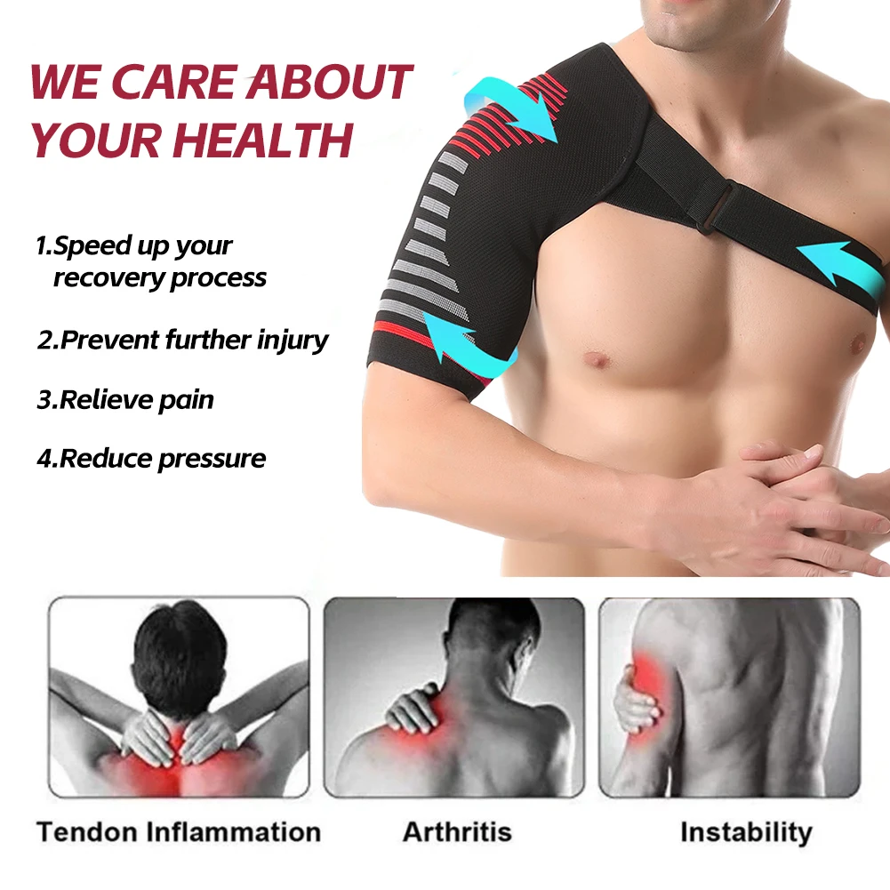 Recovery Shoulder Brace for Men Women,Shoulder Stability Support Brace,Adjustable Fit Sleeve Wrap,Relief for Shoulder Injuries