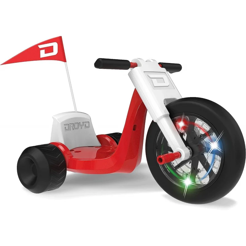 Droyd Romper-Tricycle électrique pour enfants, véhicules déblayés, contrôle de la vitesse parentale, siège réglable, lumières LED multi-documents