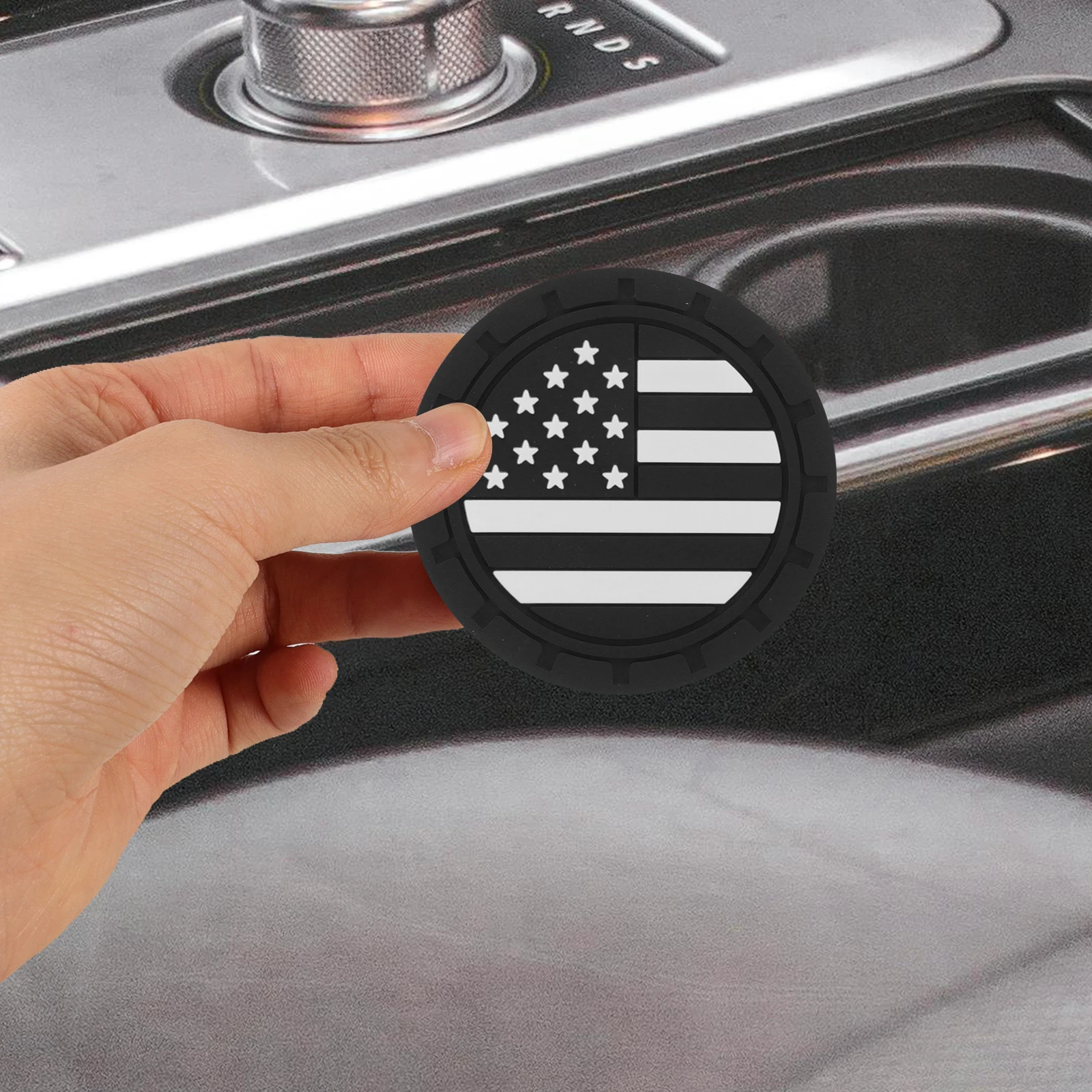 4 قطعة قواعد أكواب السيارة العلم الأمريكي المطاط المضادة للانزلاق حامل الكأس إدراج حماية سهلة التنظيف لشاحنة ديكور السيارة الداخلي #4