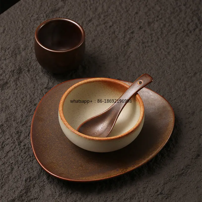 Hot Pot Restaurant Table Tableware Four-piece Set Characteristic Creative Retro Hotel Restaurant Clubhouse Mountain Wild Wind
