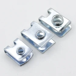 10pcs M4 M5 M6 Metal U Type Clips with Thread 5mm 6mm 4mm Reed Nuts for Car Motorcycle Fasteners