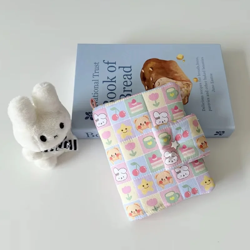 Handmade Cotton Diary Notebook Cover Cute Stitched Bookcloth Spare Pages A5A6 Ring-Bound Journal Cover Office School Supplies