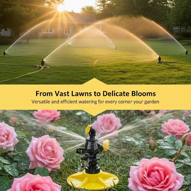 [C] 4 Points External Thread 360 Rotary Sprinkler Nozzle Bendable Elbow Adjustable Flow Garden Lawn Irrigation Micro Spray Head
