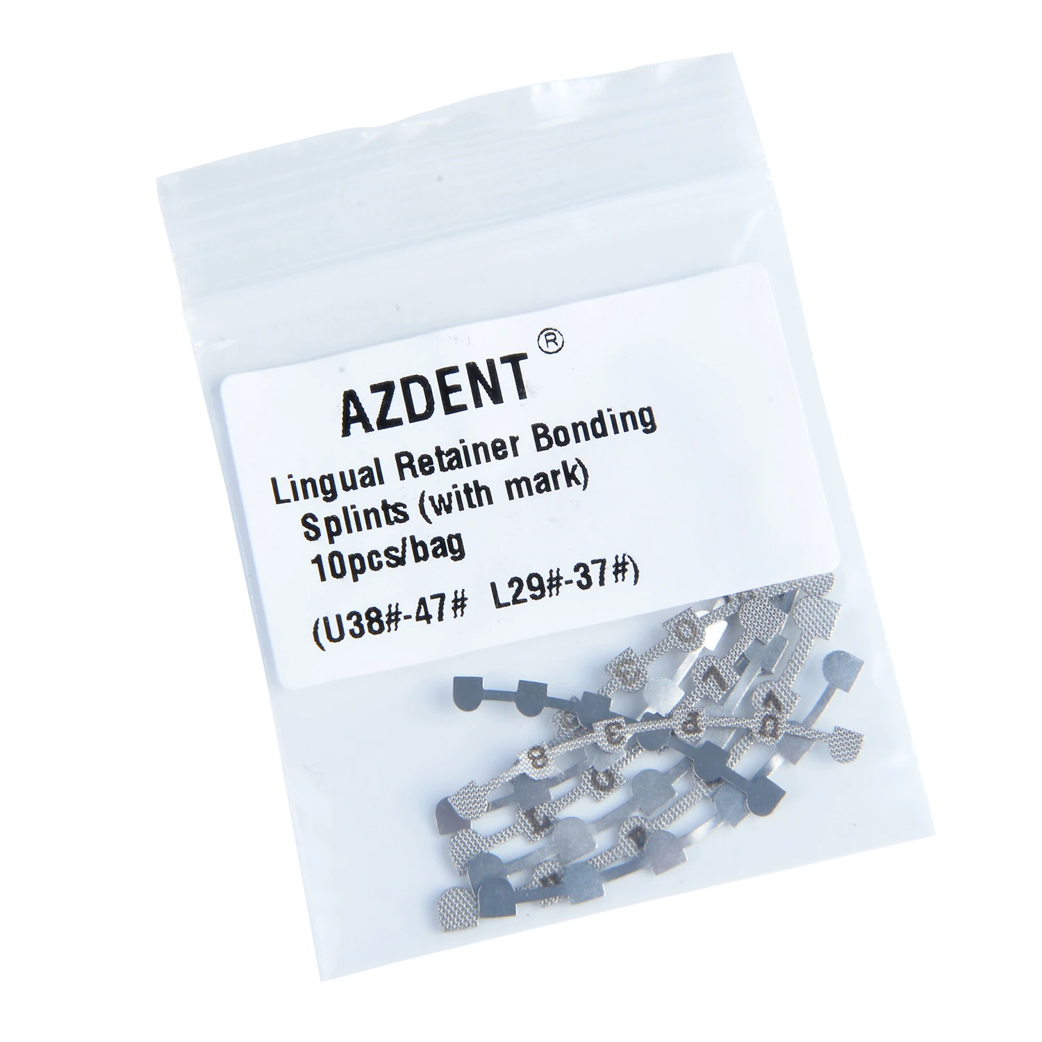 10 Stück/Packung AZDENT Dental Kieferorthopädischer Lingualer Retainer mit Markierung U38 # -47 # Oberes L29 # -37 # Niedriger – Detail 1