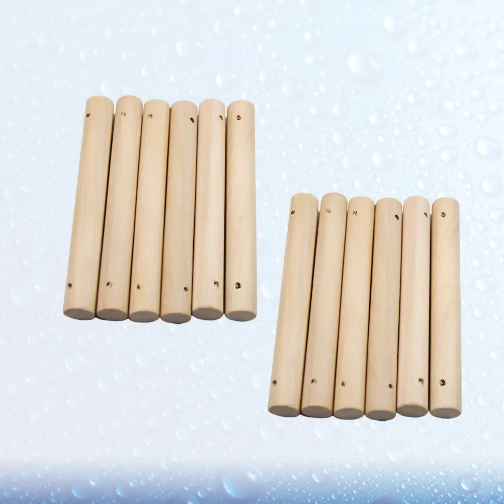 

25 Pcs Wooden Stick Ladder Solid Rods Round Pet Lace Craft Accessory Bamboo Sticks