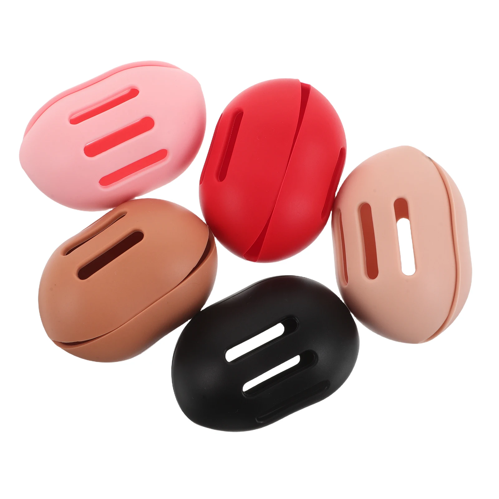 

5 Pcs Beauty Egg Storage Rack Makeup Puff Case Container Sponge Holder Round Cream Silica Gel Organizer Travel