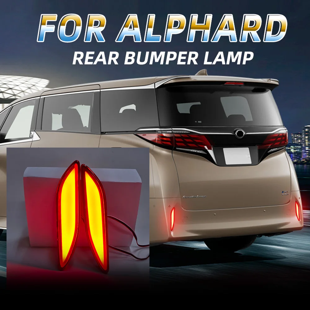 For Toyota Alphard 40 Series 2024+ LED Rear Bumper Reflector Light Dynamic Turn Signal Brake Driving Lamp Start Scan Animation